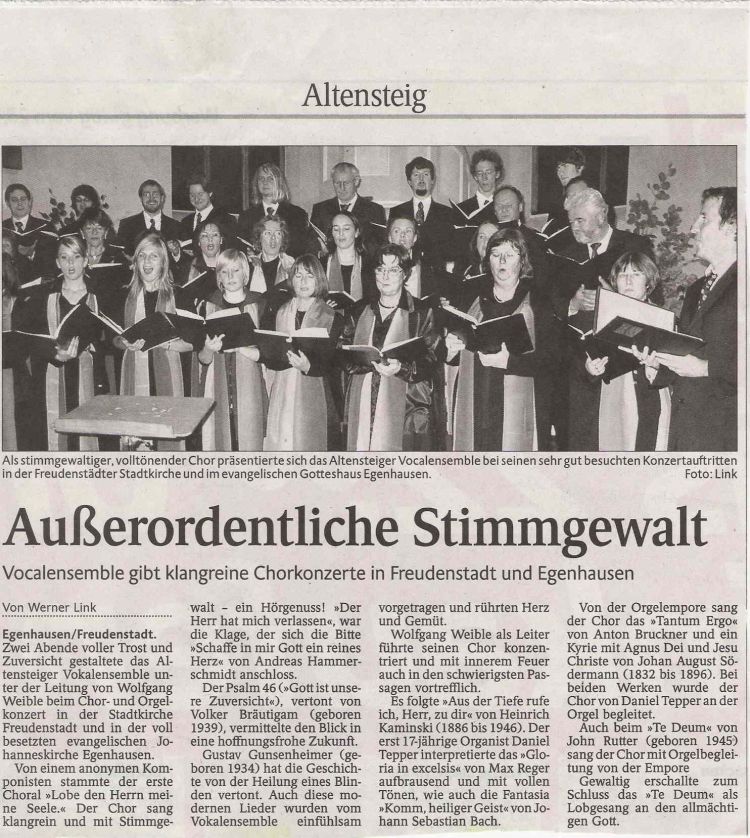 Kritik SchwaBo Konzert Egenhausen 20.10.2007